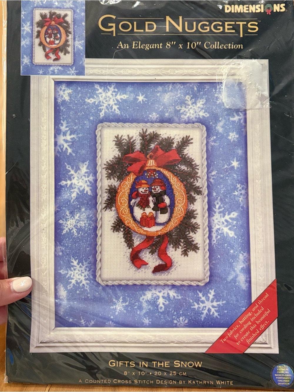 Vintage Dimensions Gold Nuggets Gifts in Snow Cross Stitch Kit 8718 Christmas